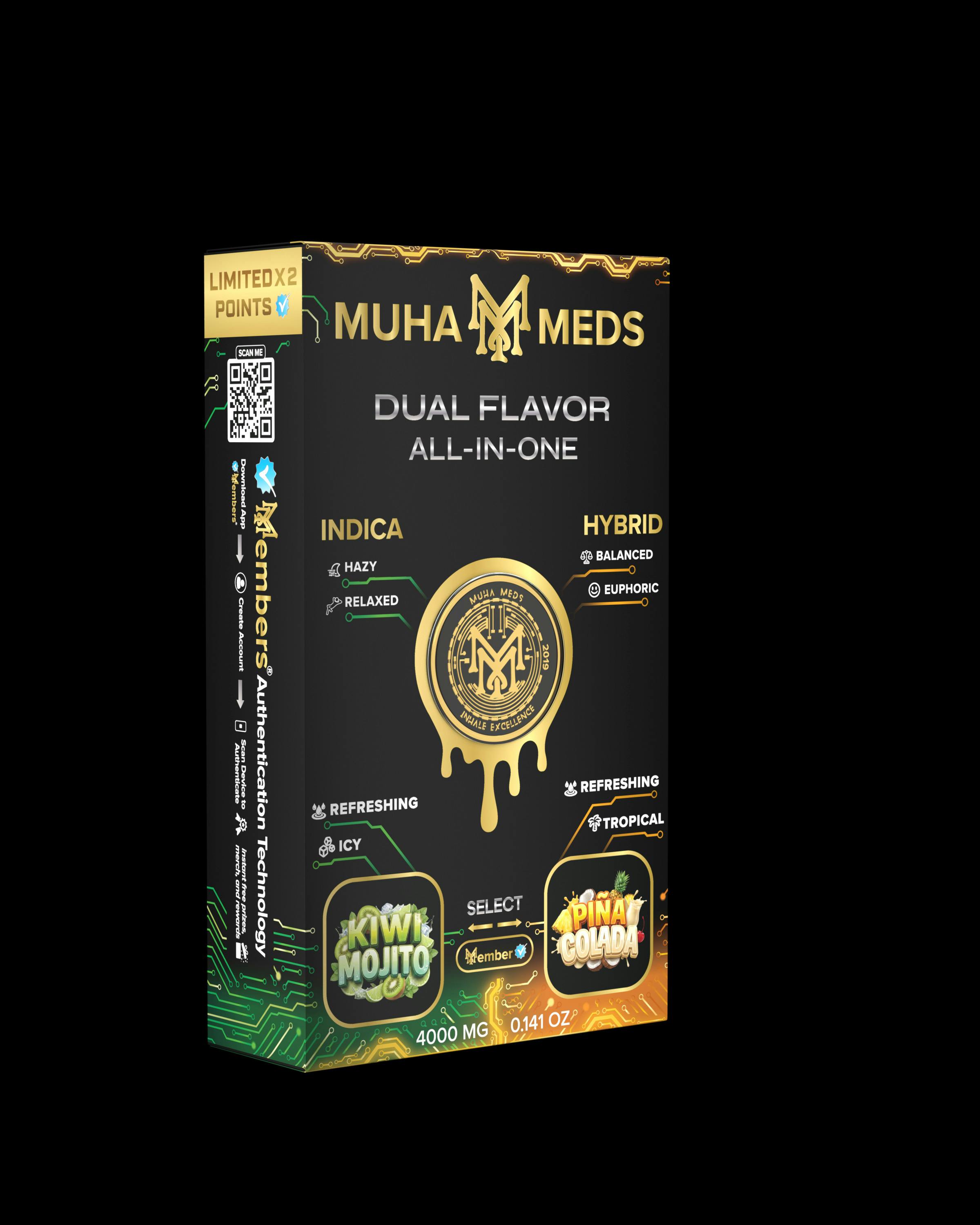 Muha Meds 4g Dual Disposable | Kiwi Mojito | Pina Colada