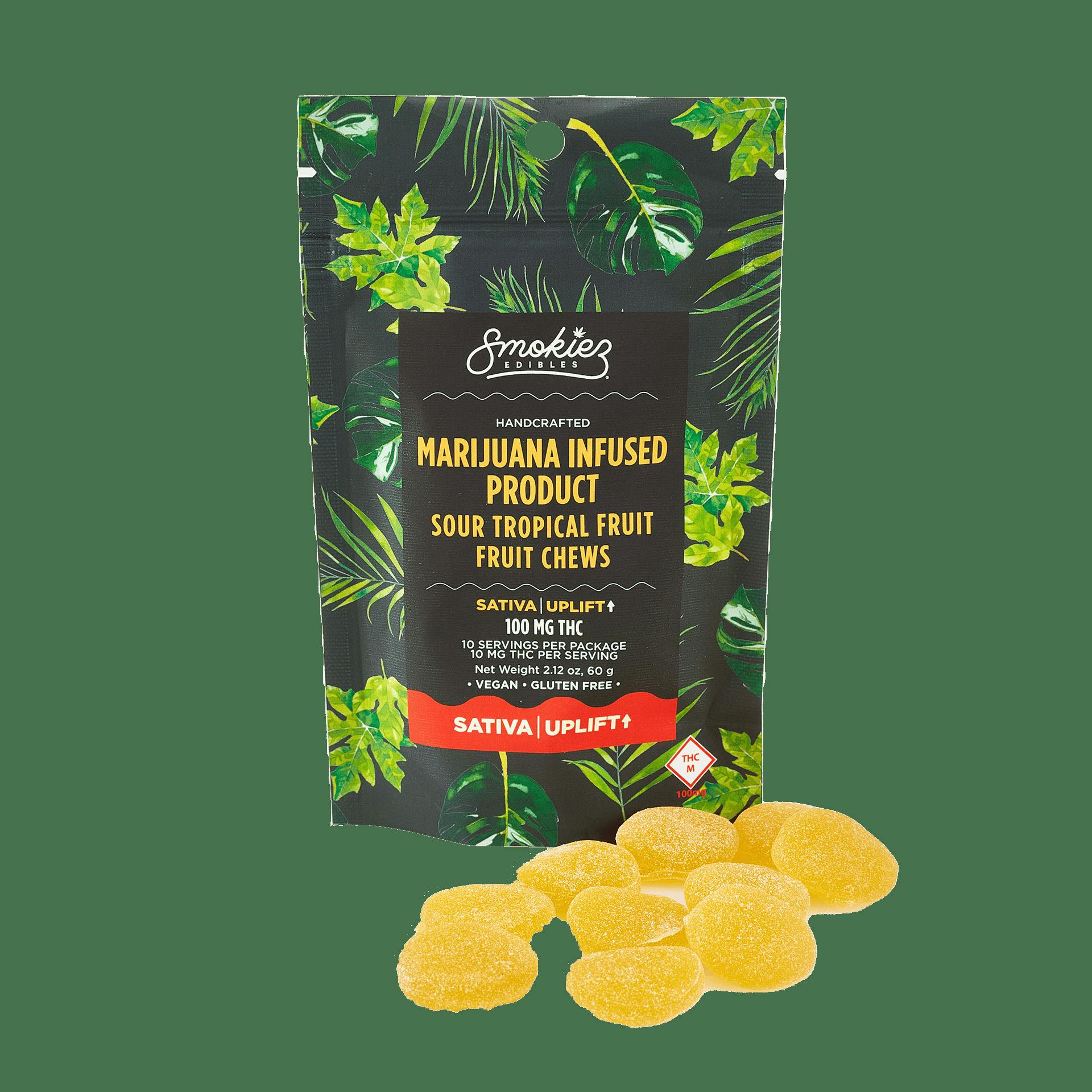 Smokiez- Sour Tropical Sativa 100mg Fruit Chews