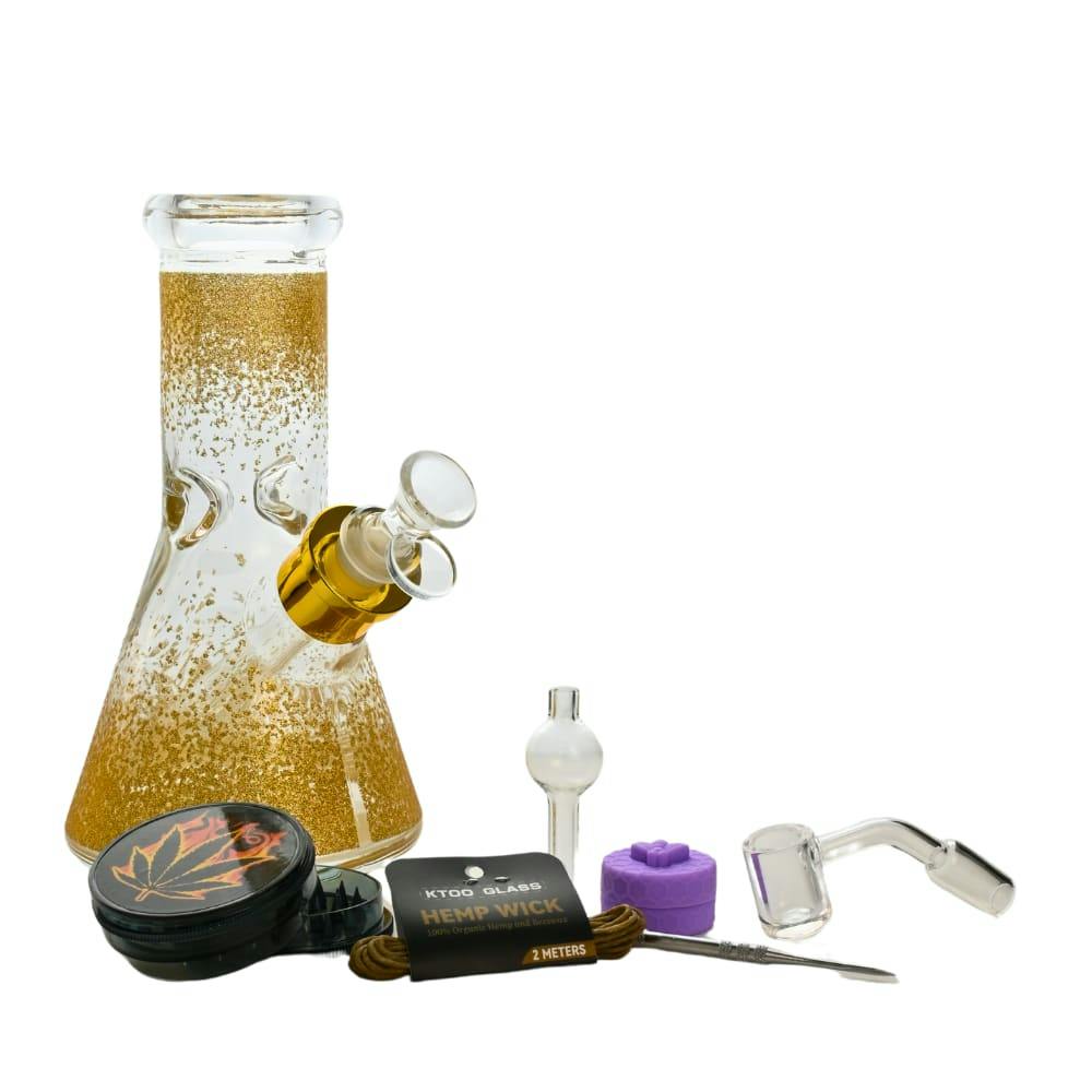 8 Glittering Color Glass Bong 9-in-1 Dab Kit