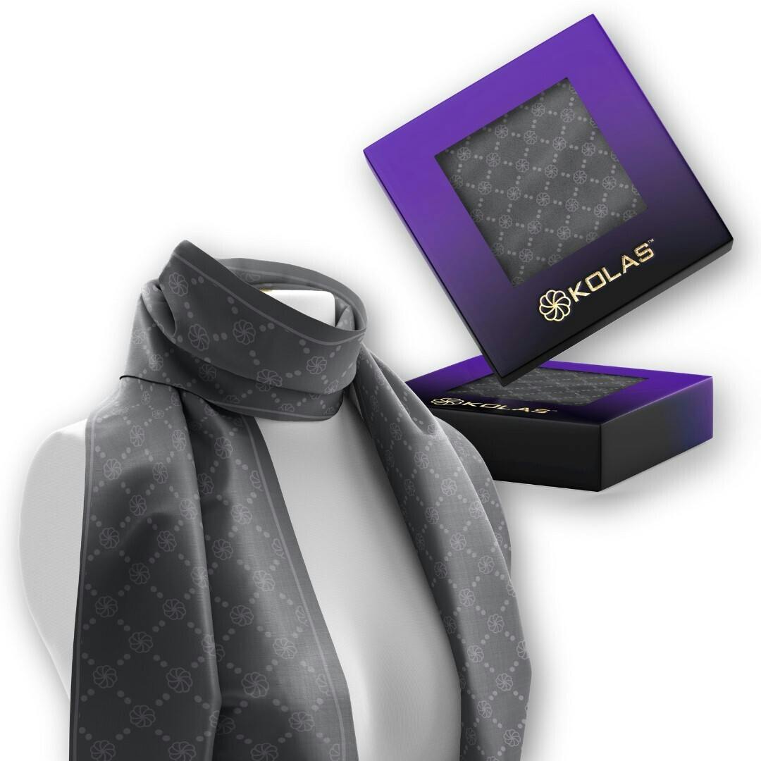 Branded Designer Scarf Gray