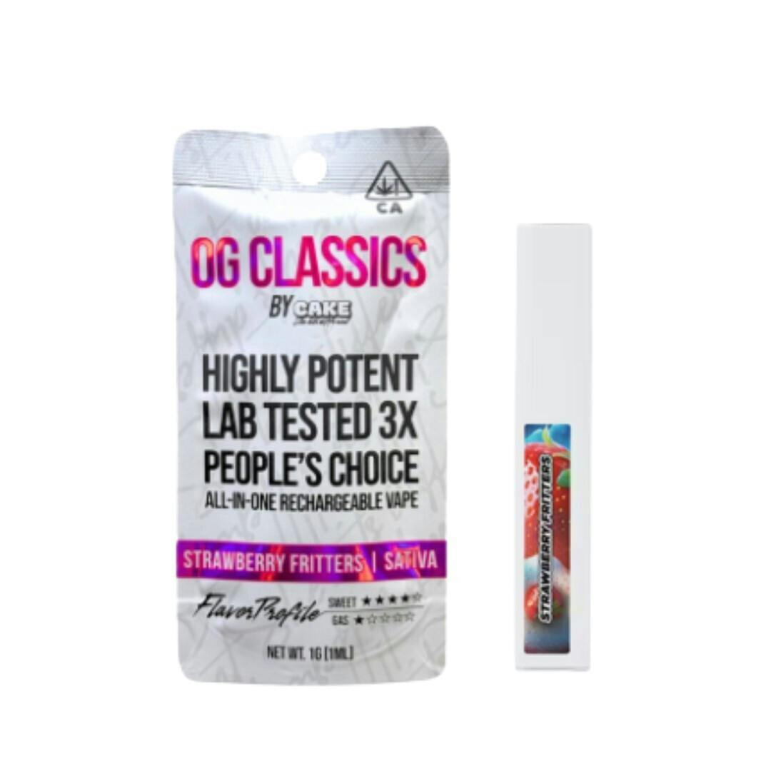 Cake AIO Vape OG Classics Strawberry Fritters 1g