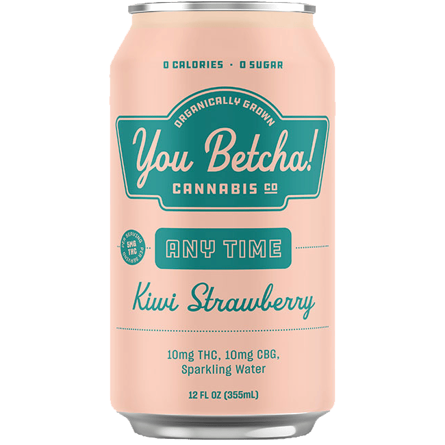 You Betcha - Any Time Sparkling Water - 10mg THC + 10mg CBG - Kiwi Strawberry