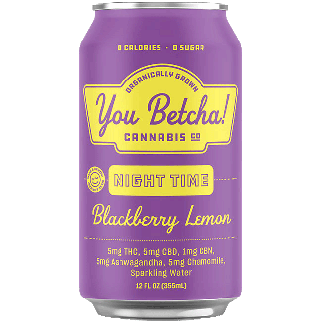 You Betcha - Night Time Sparkling Water - 5mg THC + 5mg CBD + 1mg CBN - Blackberry Lemon