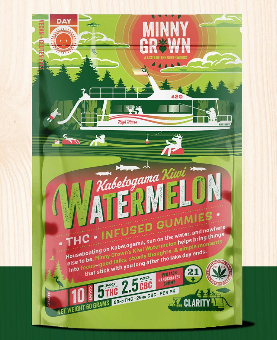 Minny Grown - 50mg THC + 25mg CBC Gummies - Kabetogama Kiwi Watermelon