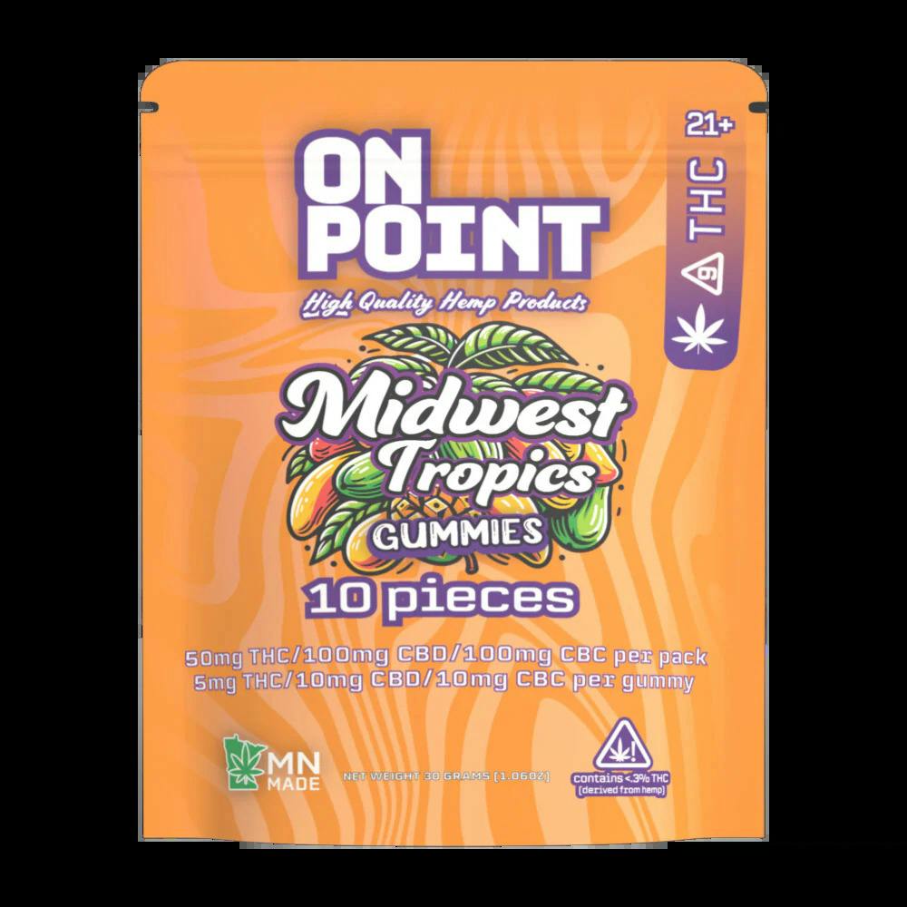 On Point - Gummies - 50mg THC + 100mg CBGa + 100mg CBC - Midwest Tropics