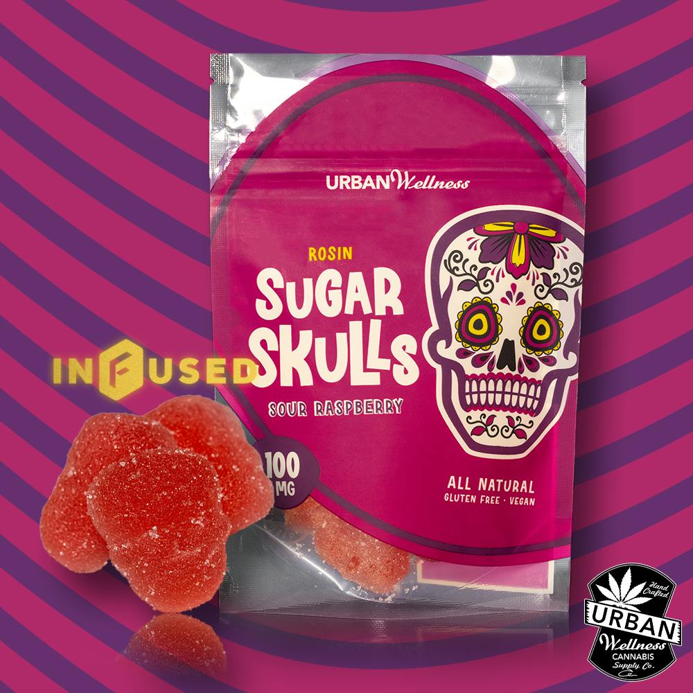 Rosin Sugar Skull - Sour Raspberry | Urban Wellness - Gummies