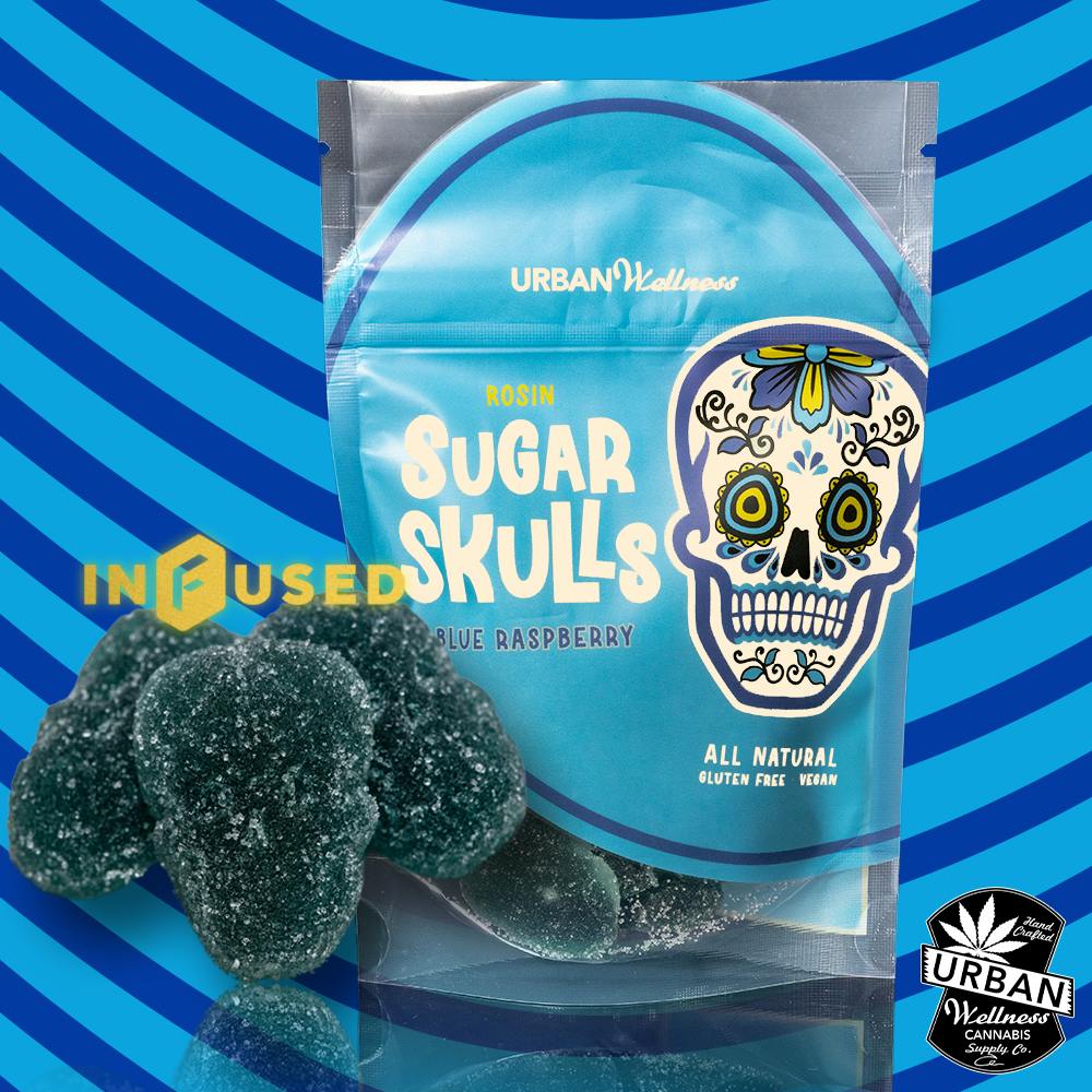 Rosin Sugar Skull + CBD - Blue Raspberry | Urban Wellness - Gummies
