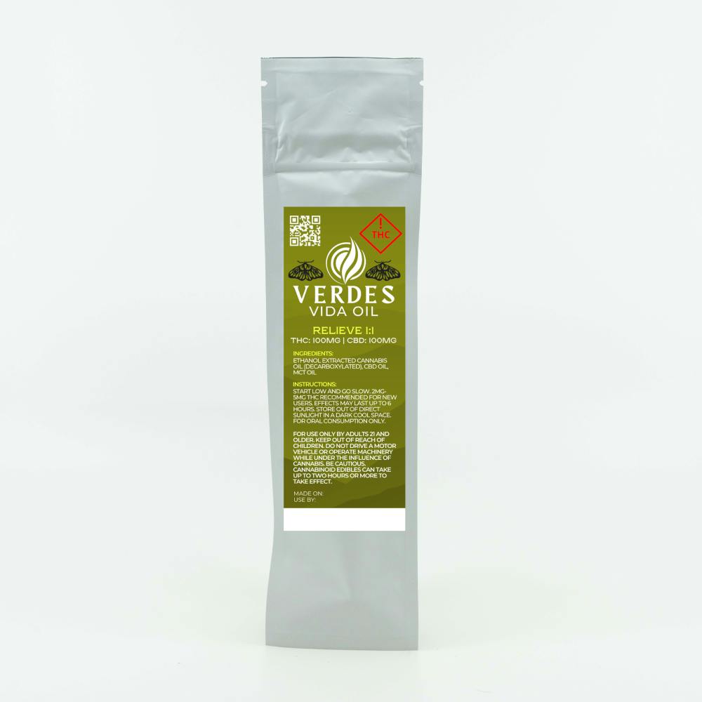 1:1 Vida Oil Syringe (100mg CBD/100mg THC) | The Verdes Foundation - Oil Syringe