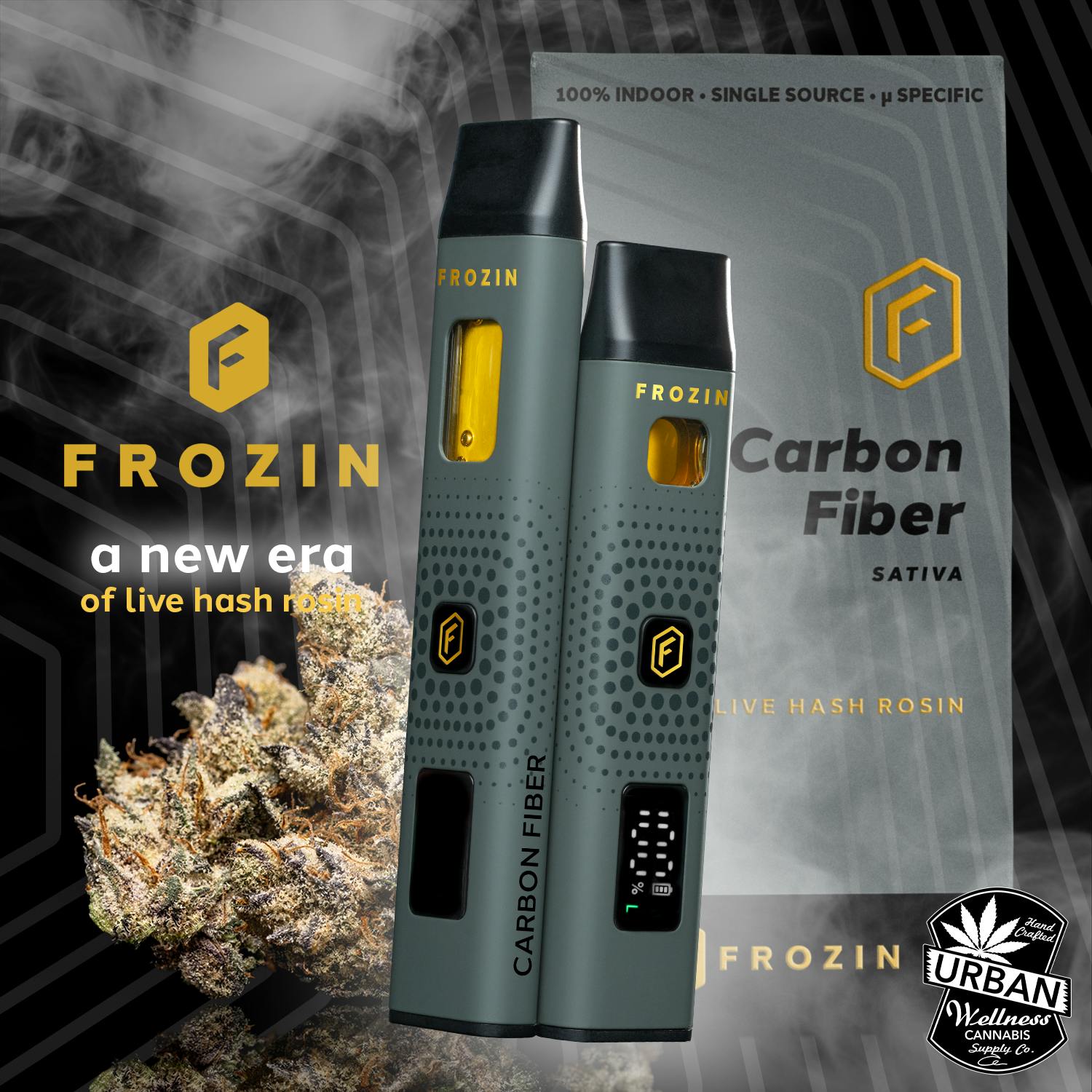 Carbon Fiber [2000mg] - Live Rosin AIO Cart | Frozin - Frozin Disposable