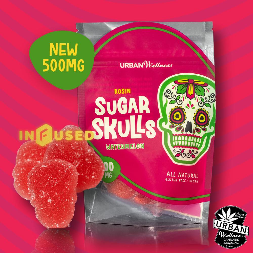Rosin Sugar Skull - Watermelon (500mg) | Urban Wellness - Gummies