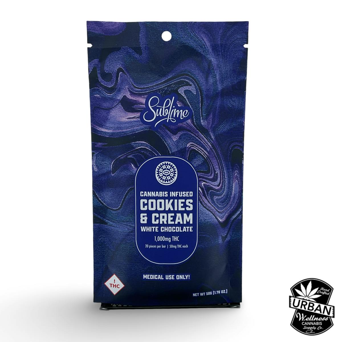 Cookies & Cream Chocolate Bar (1000mg)