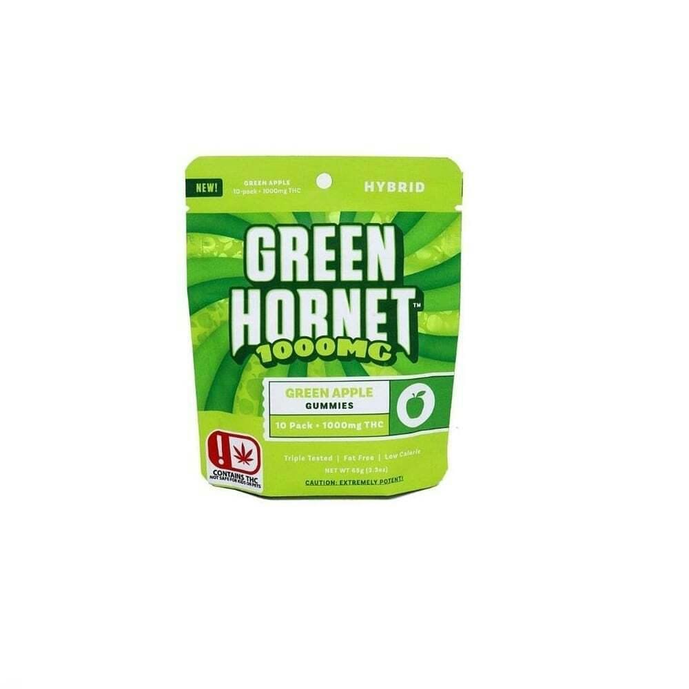 Green Apple [10pk] (1000mg) | Cheeba Chews - Green Hornet Gummies