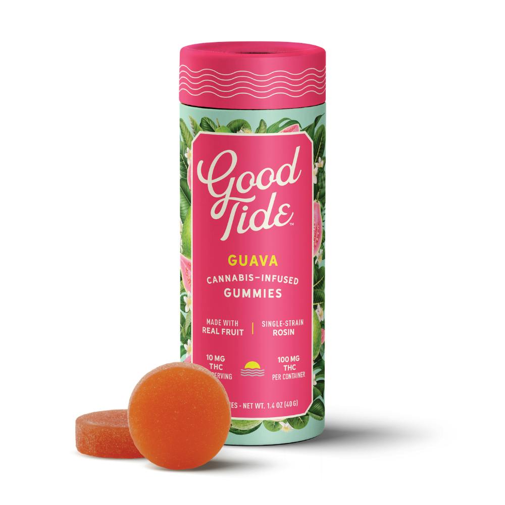 Guava Single-Strain Rosin Gummies | Balanced | 100mg | Good Tide - Solventless Hash Rosin Gummies