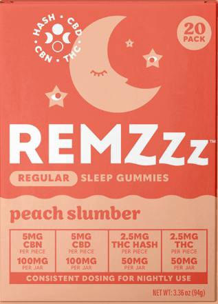 Peach Slumber - 20pk Gummies 100mg _ REMZzz