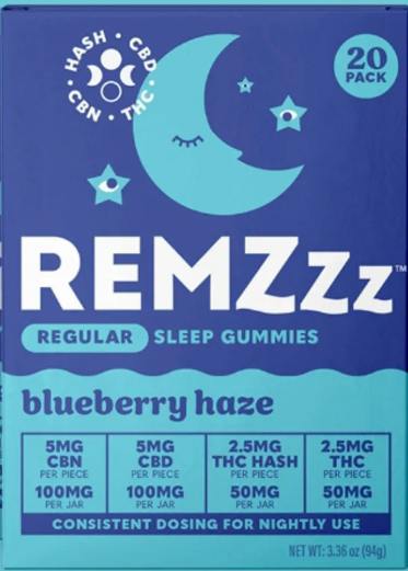 Blueberry Haze - 20pk Gummies 100mg - REMZzz