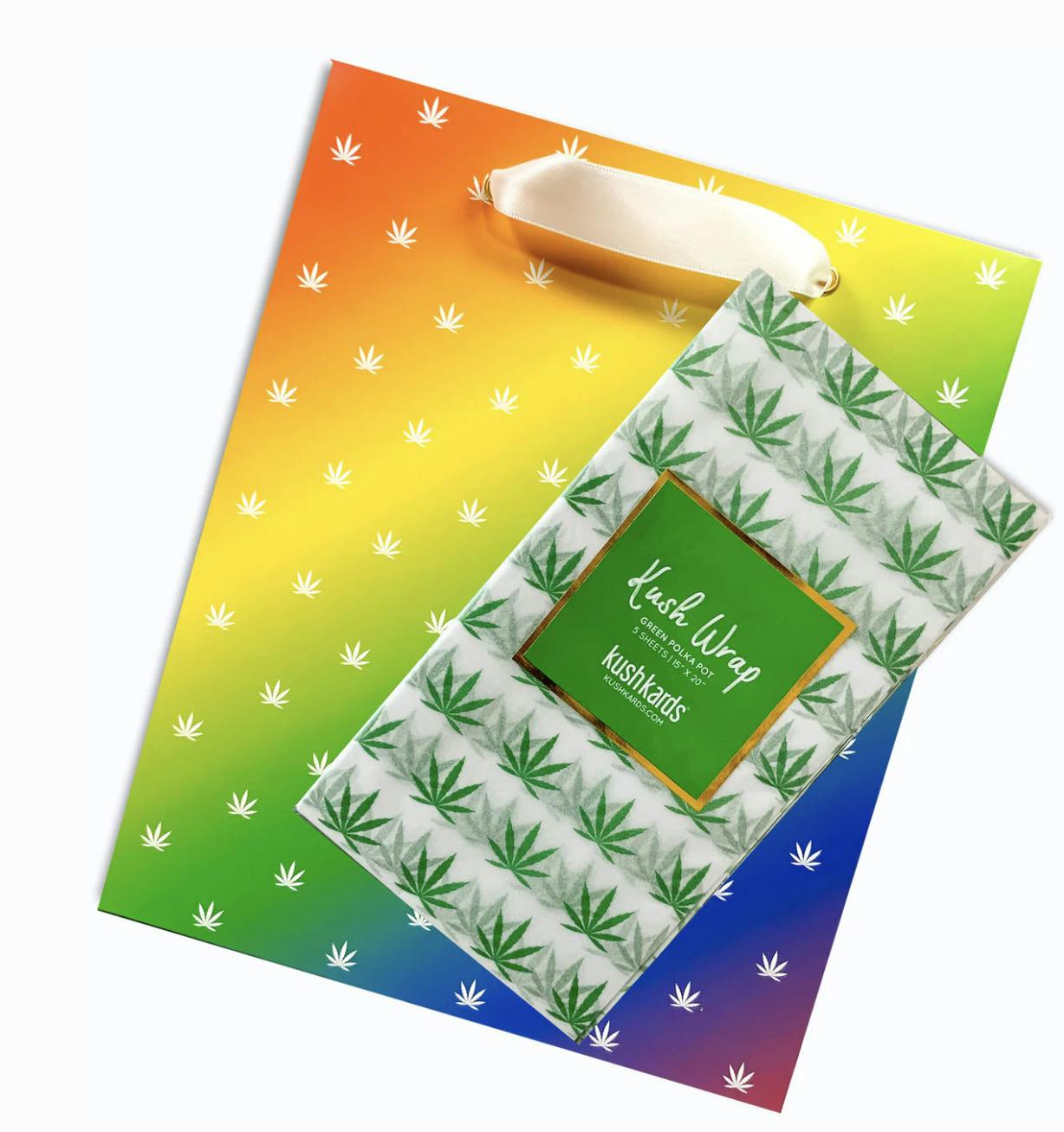 Rainbow Pot Leaf Gift Wrap & Bag
