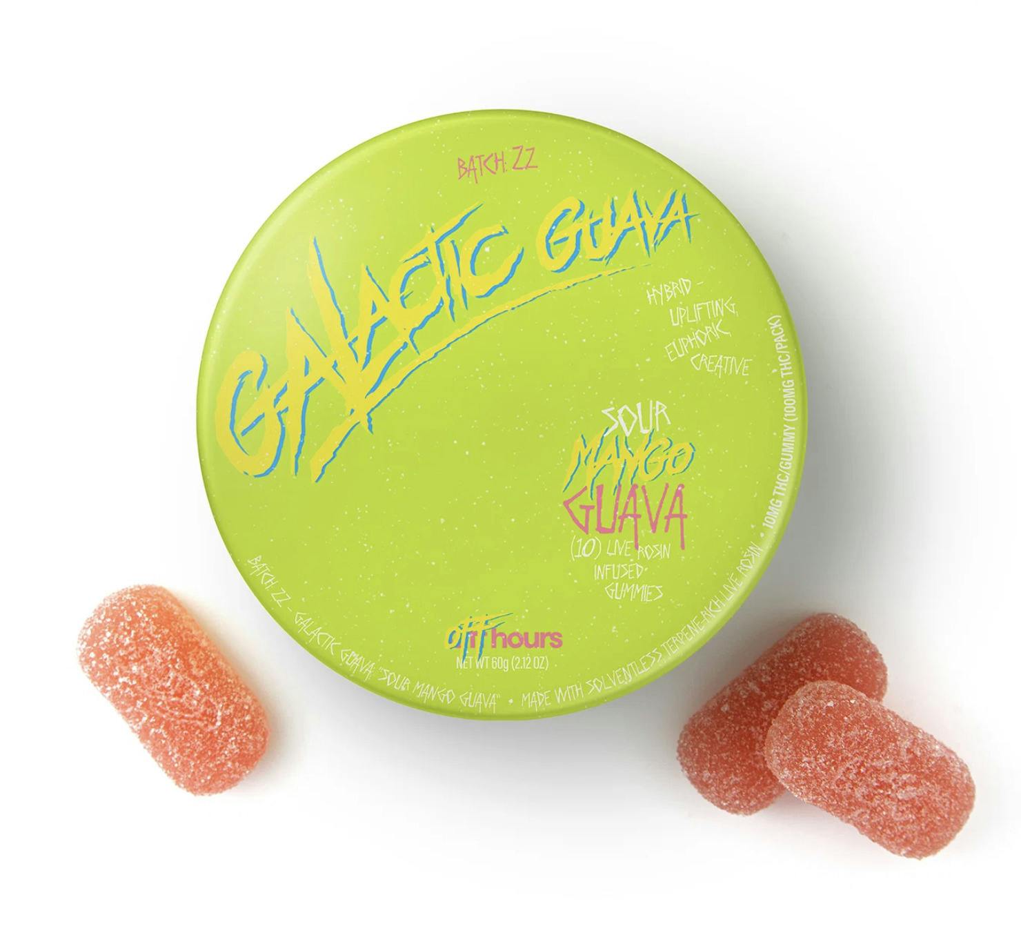 Galactic Guava "Sour Mango Guava" - 100mg Live Rosin Gummies