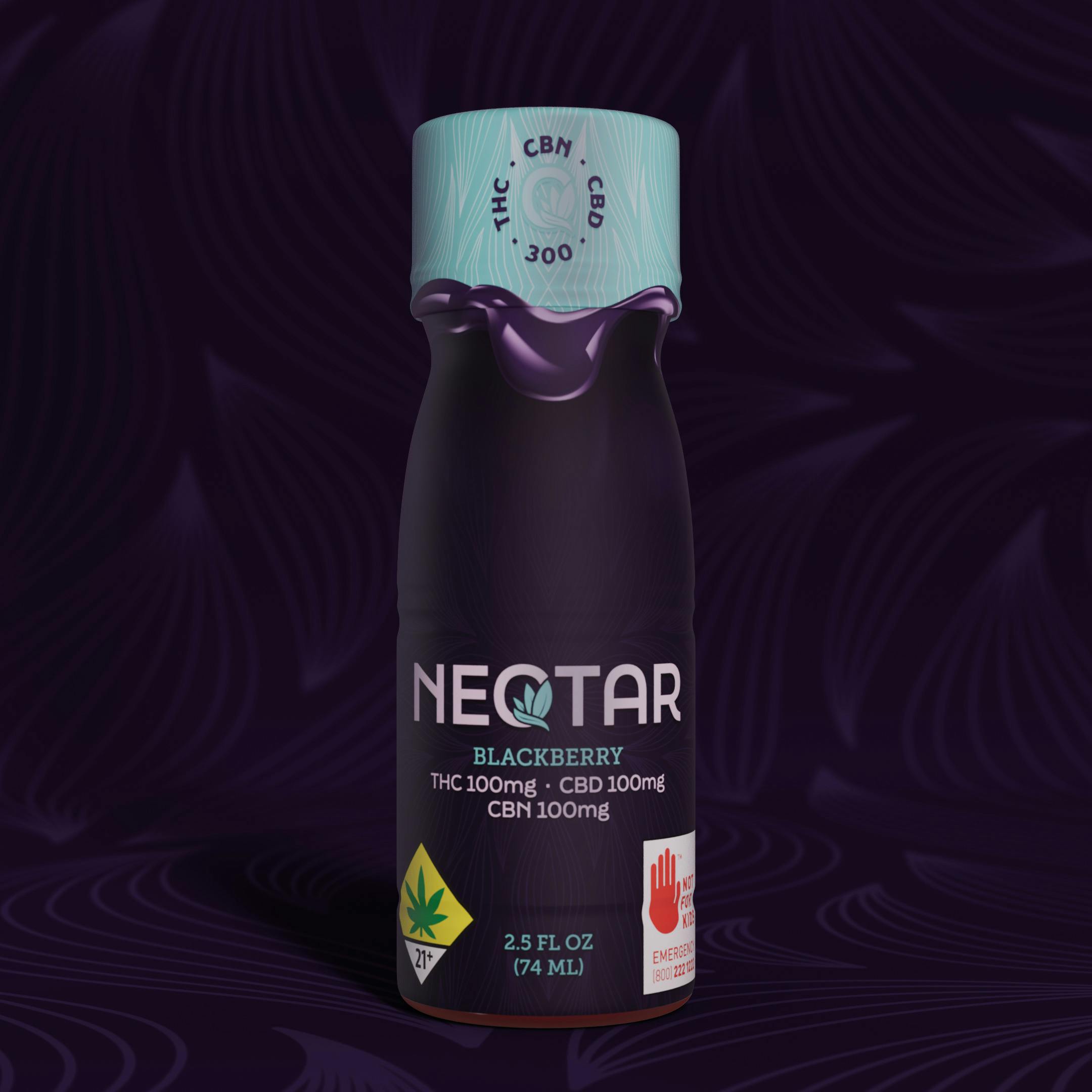 Blackberry 1:1:1 THC:CBD:CBN Shot- 2ozx 100mg- Neqtar