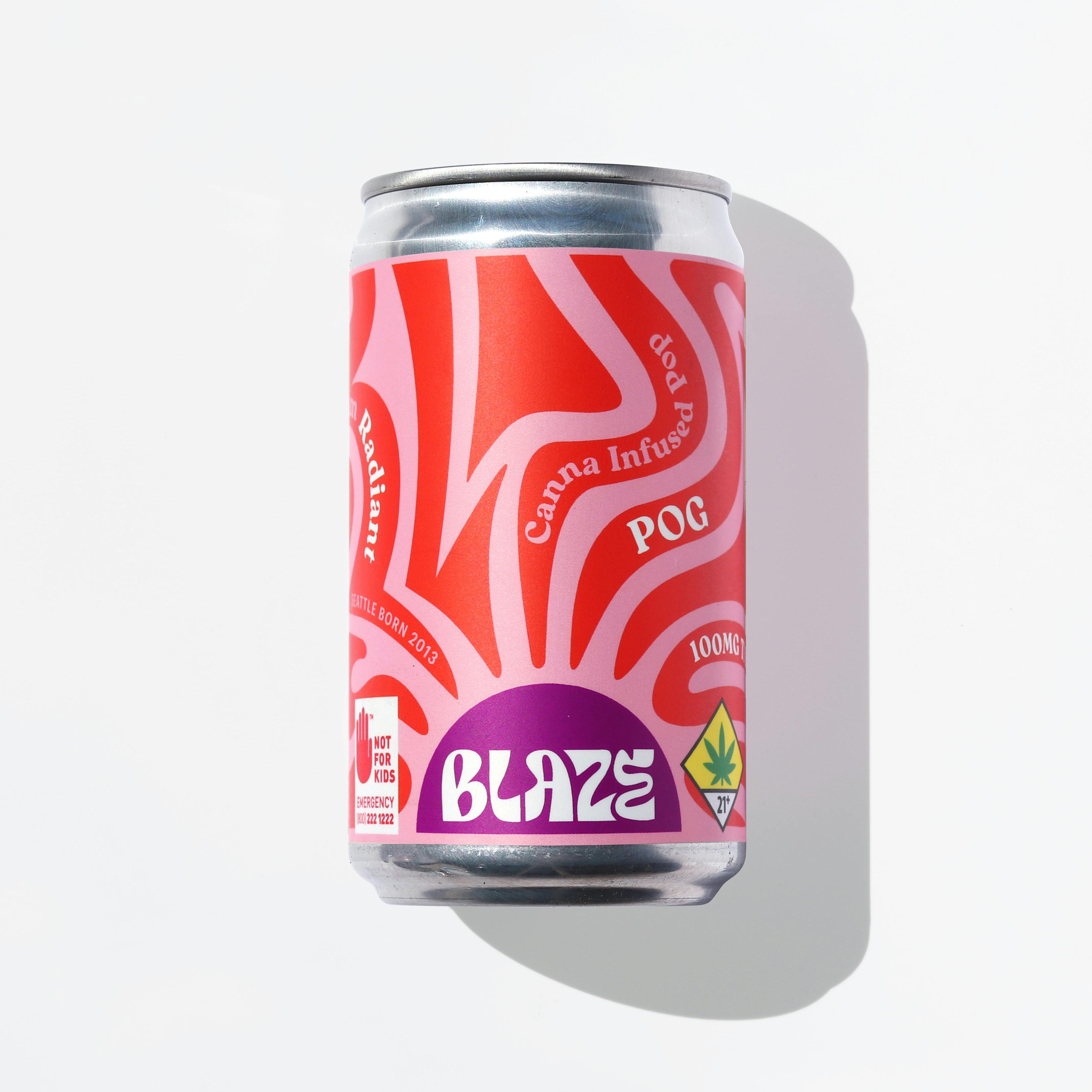 POG 2:1:1 THC:CBD:CBC:CBG 100mg LionsMane SAMPLE- 12oz x 100mg- Blaze Soda