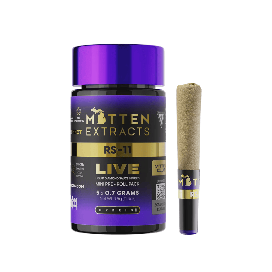 Mitten Extracts | Pre-Roll | Live Sauce Infused | Single | 1.25g | - RS11 | Hybrid cannabis product