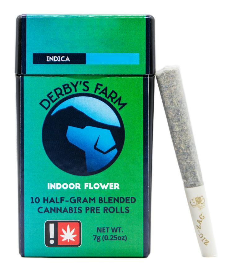 Derby's Farm Blue Apricot Sherbert 10pk Pre-Roll 0.5g cannabis product