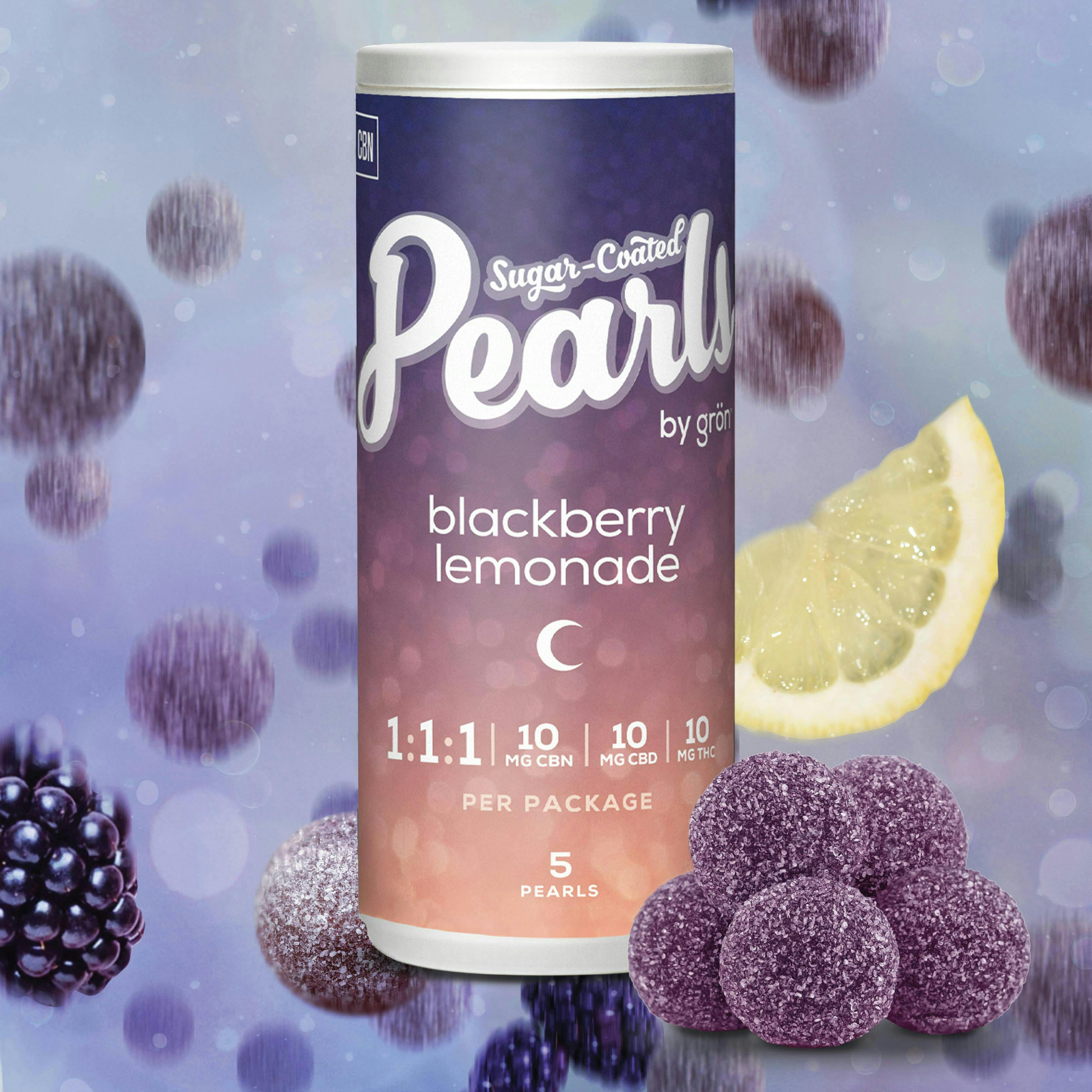 Pearls - Edible - CBN/CBDTHC Gummies - Blackberry Lemonade 1:1:1 - 100mg