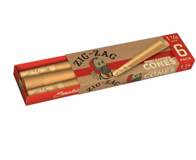 Unbleached 1 1/4 Cones - One Size - 6 Pack