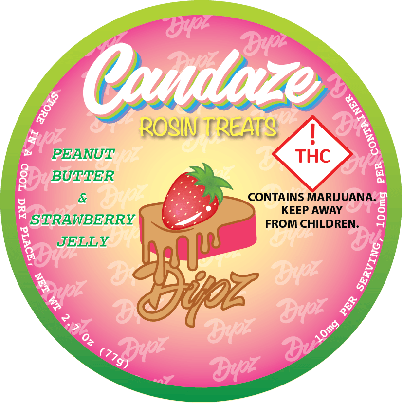 Candaze - Peanut Butter & Strawberry Jelly - Dipped Rosin Gummies - 100mg