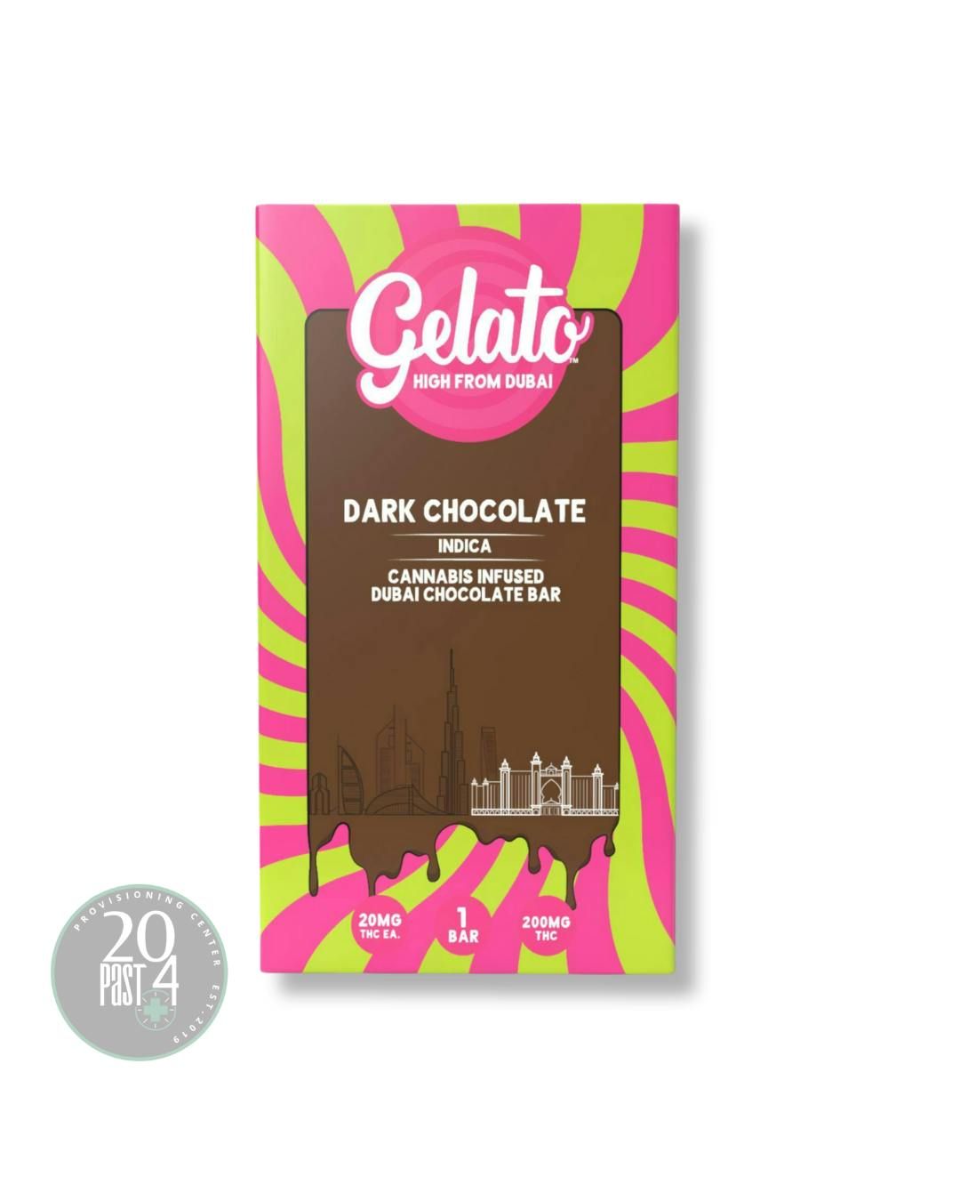 Gelato High From Dubai | Dark Chocolate Dubai Bar | 200mg
