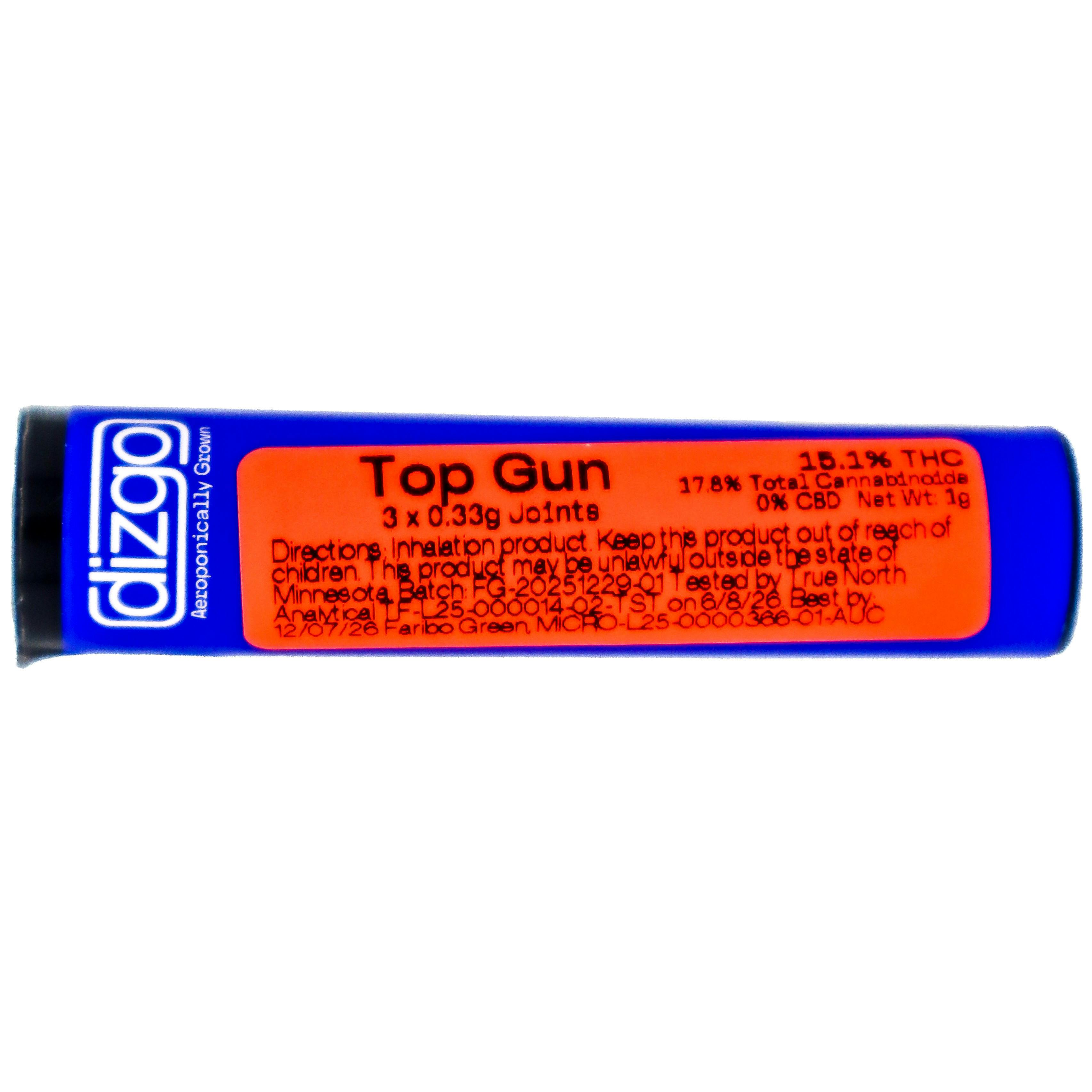 DZG Top Gun Preroll 3pk 1g 7265217353 at La Canna - Legal Cannabis Store 21+
