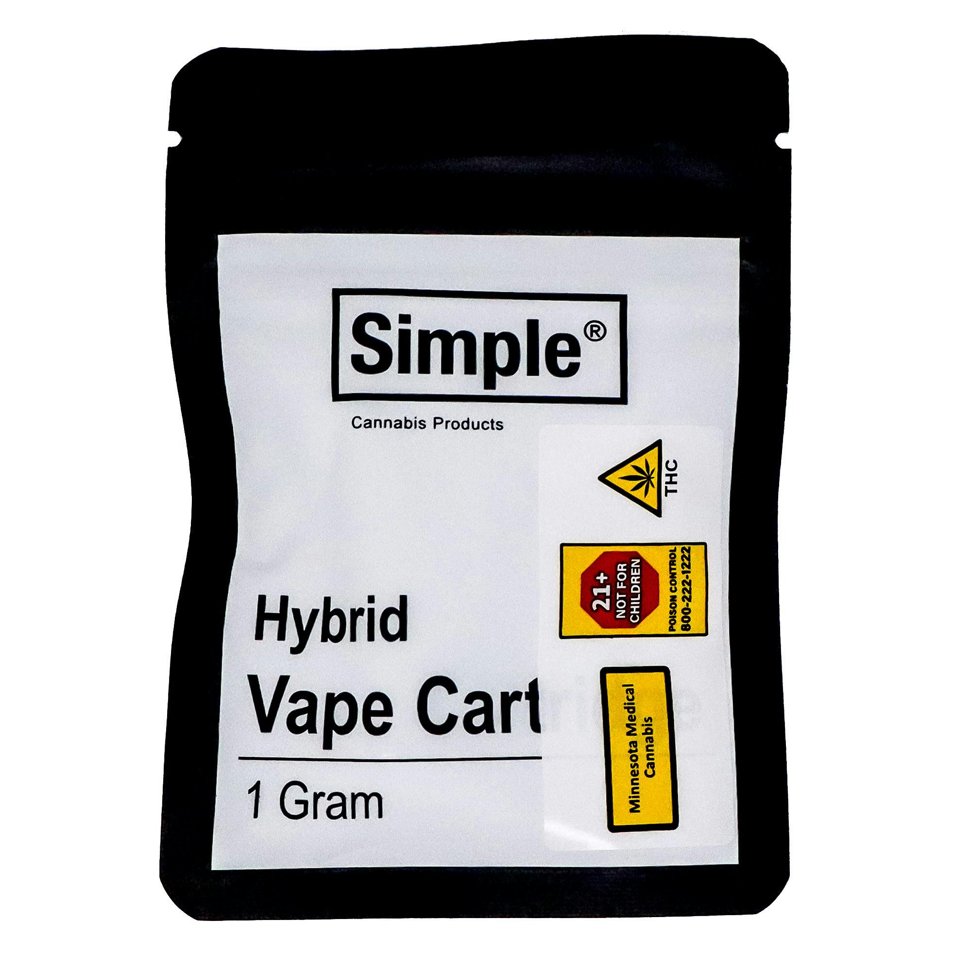 VIR Simple Hybrid Distillate Cart 1g 4316271915 cannabis product