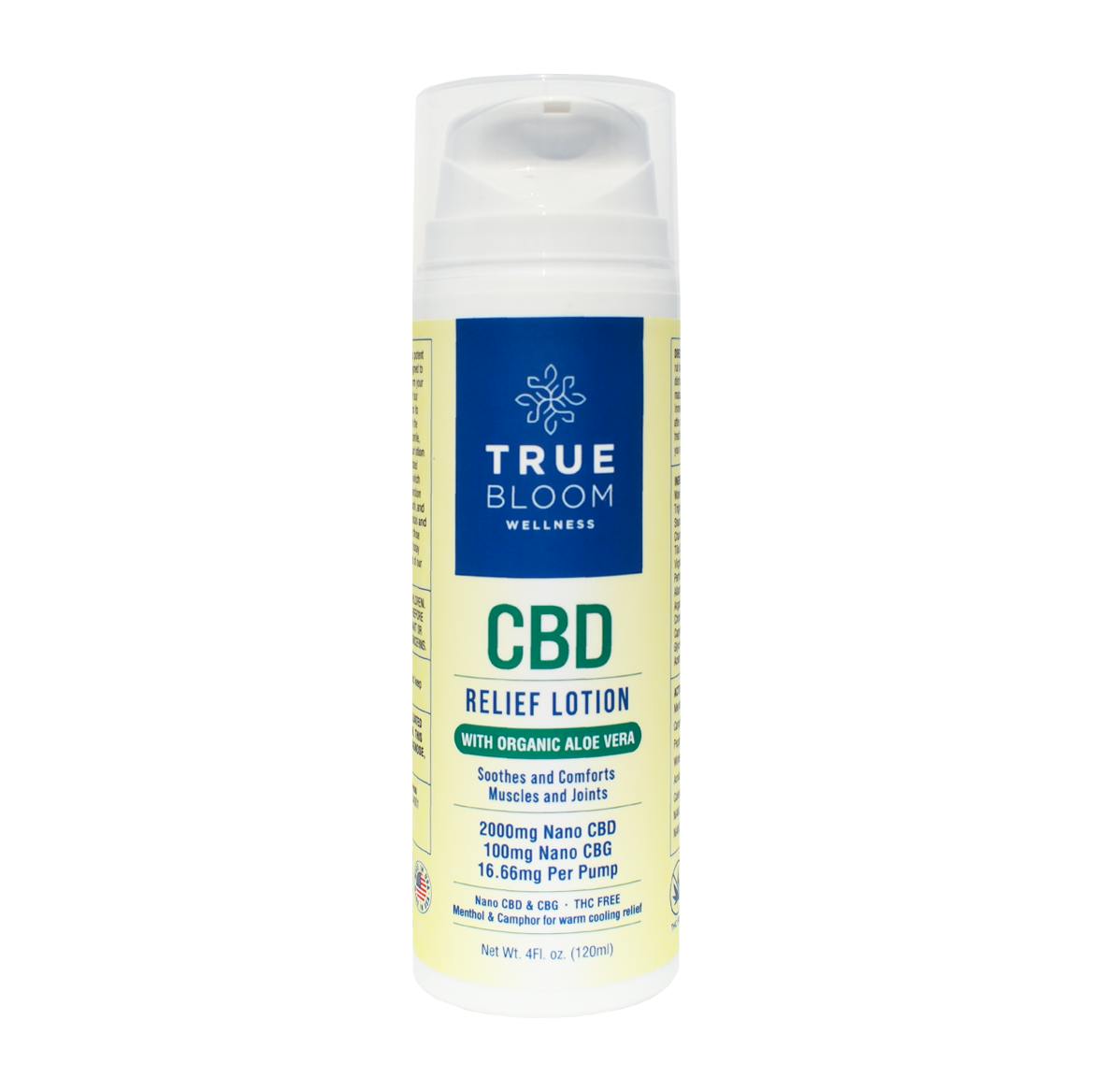 True Bloom CBD Lotion 2000mg CBD 4oz at Unwind Dispensary