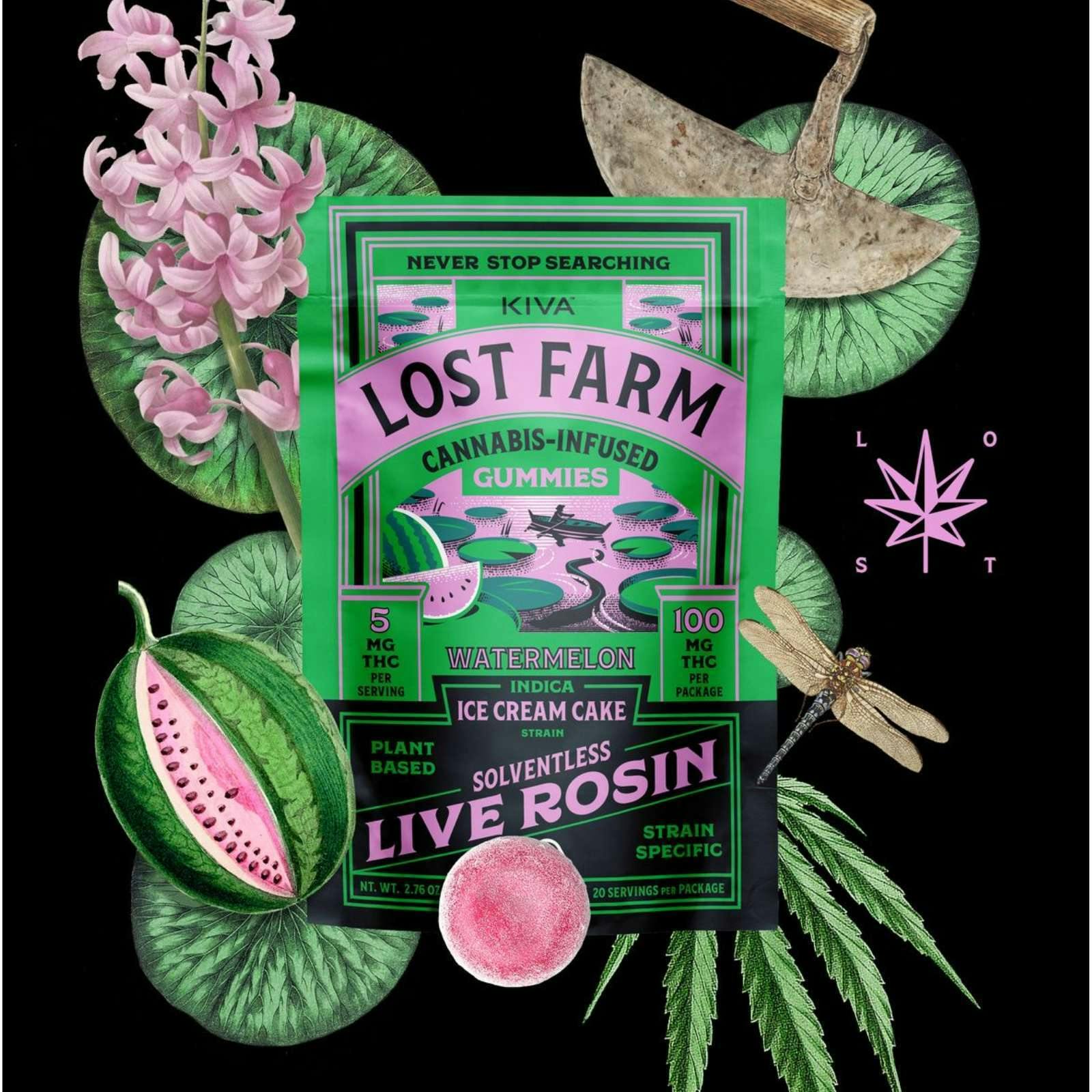 Watermelon X Ice Cream Cake Live Rosin Gummies | Lost Farm