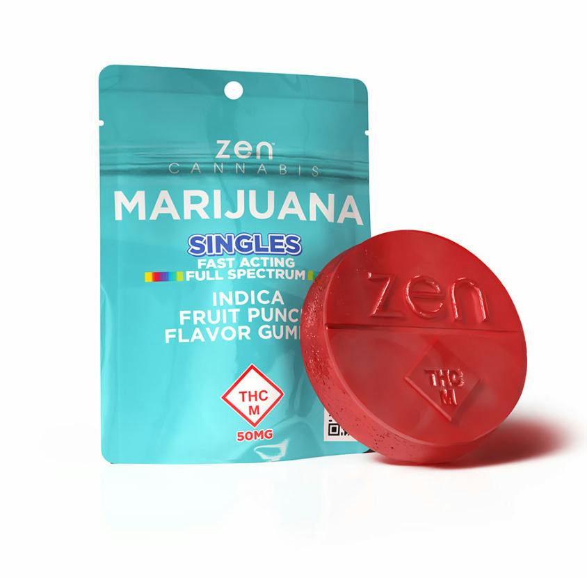 Zen - 50mg INDICA Gummy Single - Fruit Punch at Missouri Wild Alchemy