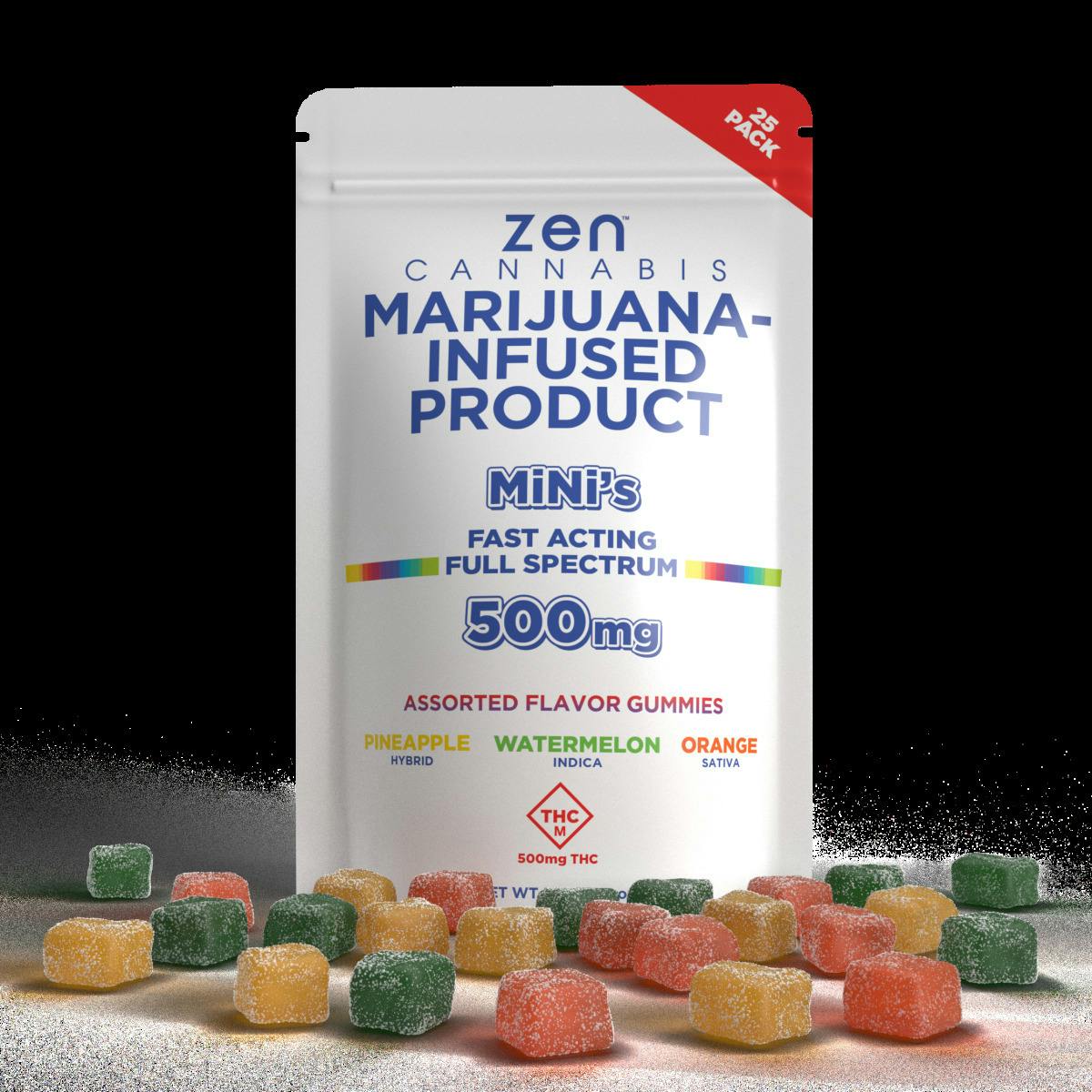 Zen - Assorted Mini 20mg Gummies - 500mg (25pk)