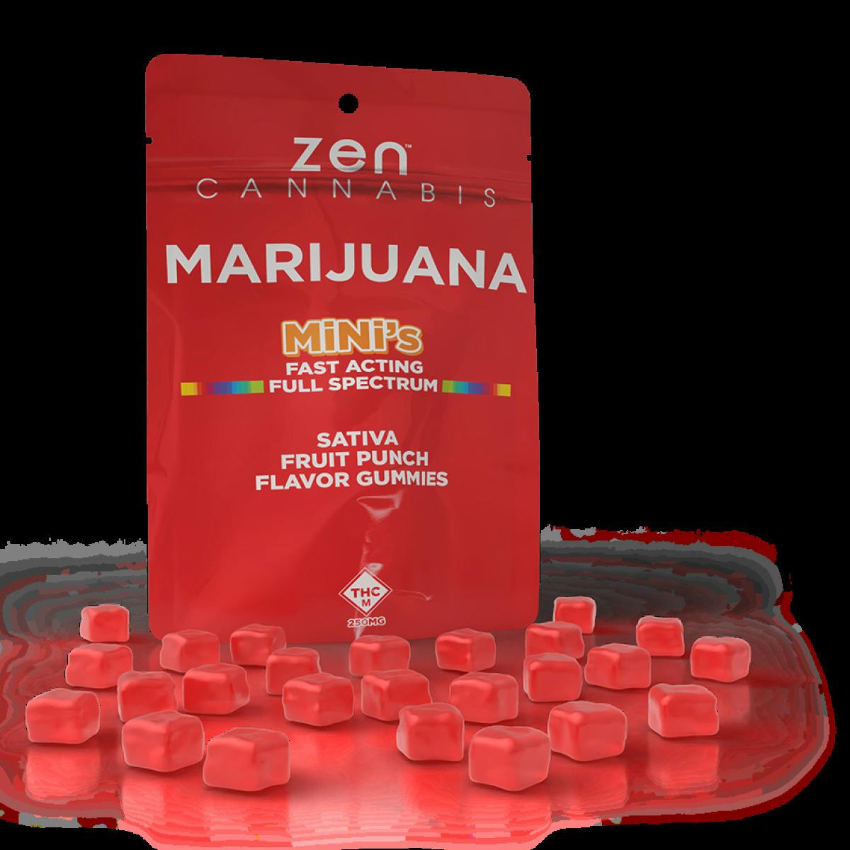 Zen - Fruit Punch Mini SATIVA 10mg Gummies - 250mg (25pk)