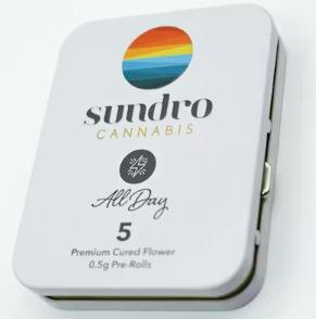 Sundro - 0.5g Pre-Rolls (5pk) - ALL DAY (Hybrid - Leprechaun Trap)