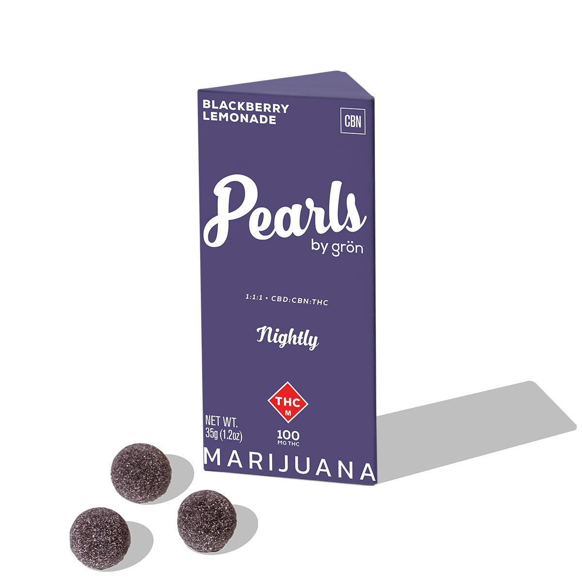 Gron - 100mg Pearls (10pk) - INDICA 1:1:1 Sleepy Blackberry Lemonade (THC/CBD/CBN)