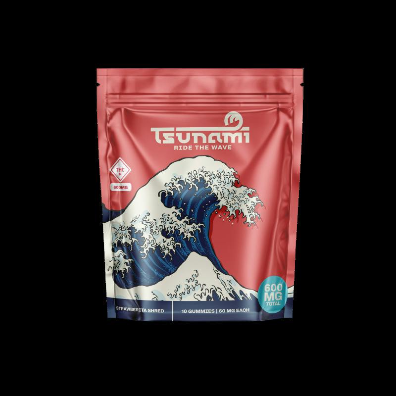 Tsunami - 600mg Gummies (10pk) - Strawberita Shred