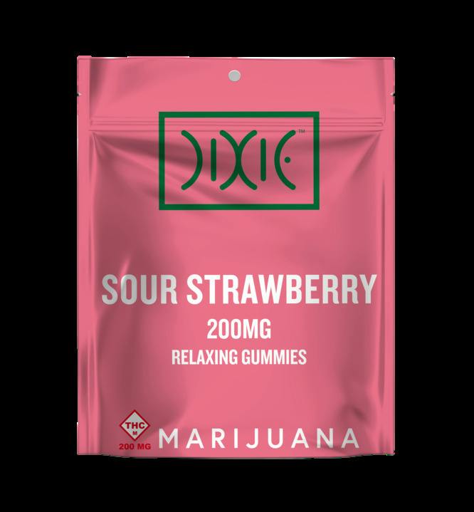 Dixie - INDICA Sour Strawberry Gummies - 200mg (10pk)