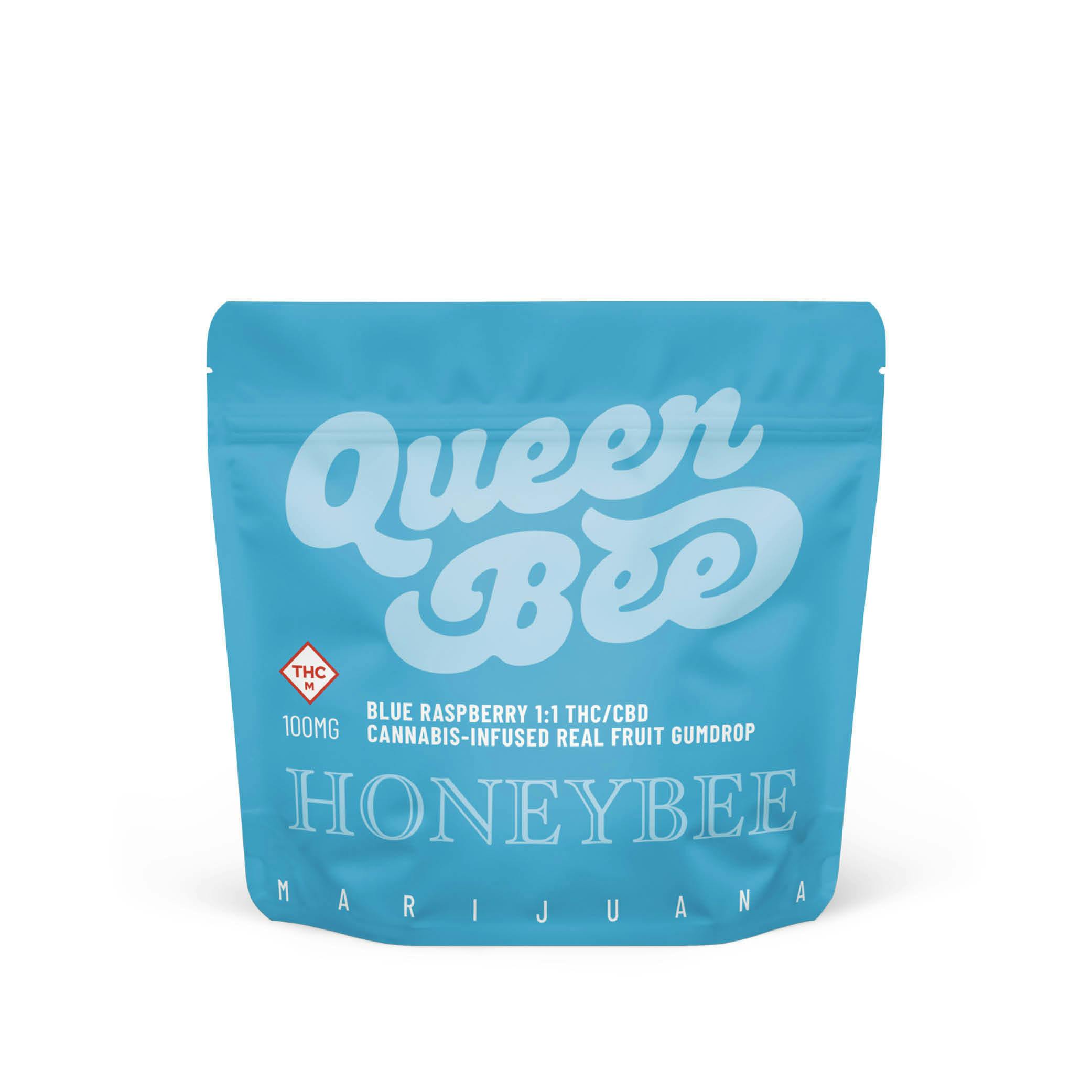 Honeybee - 100mg Queen Bee Gumdrop (1pk) - Blue Raspberry 1:1 (THC/CBD)