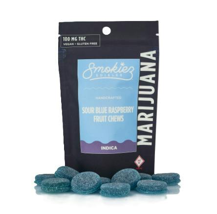Smokiez - 100mg (10pk) - INDICA Sour Blue Raspberry