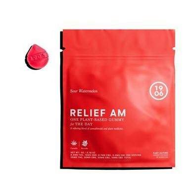 1906 Gummies - Sour Watermelon AM Relief (10pk) - 250mg THC (+CBD/CBG/CBC)