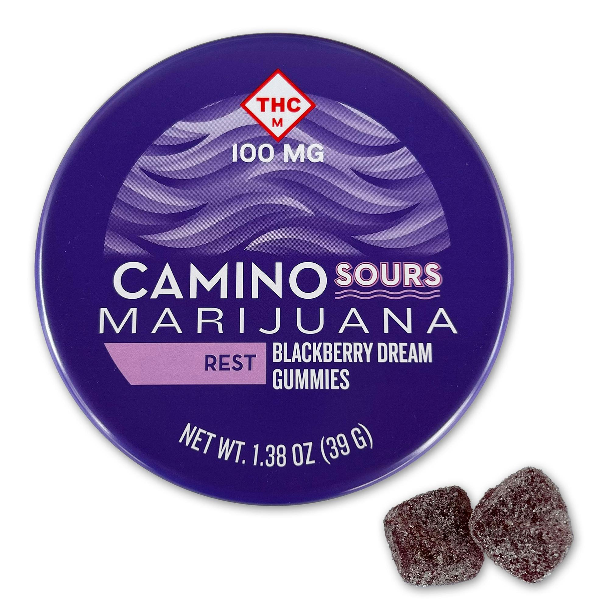 Camino Sours by KIVA - 1:1:1 Blackberry Dream Gummies (10pk) - 100mg (+CBD/CBN)