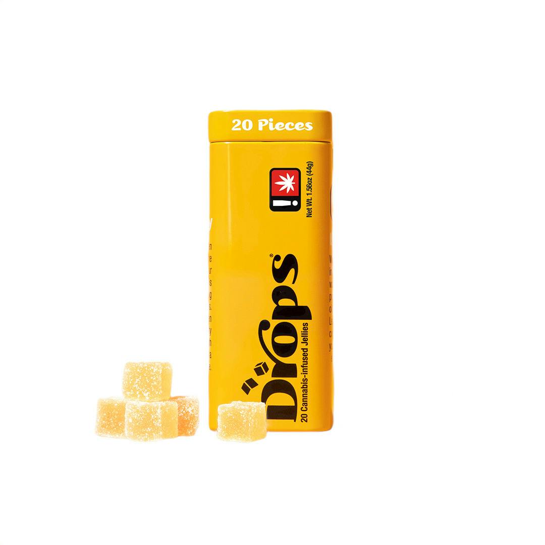 Lemon "Drops" Jellies: 20pc 100mg (THC) (Live Hash Rosin) - Drops