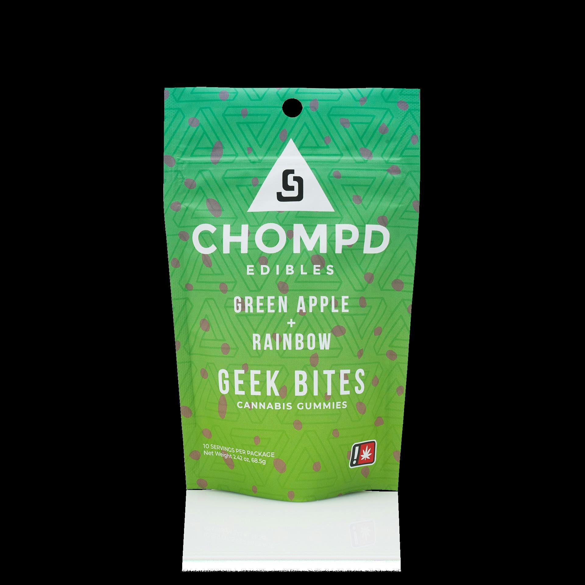Green Apple + Rainbow "Geek Bites" Gummies: Chomp D