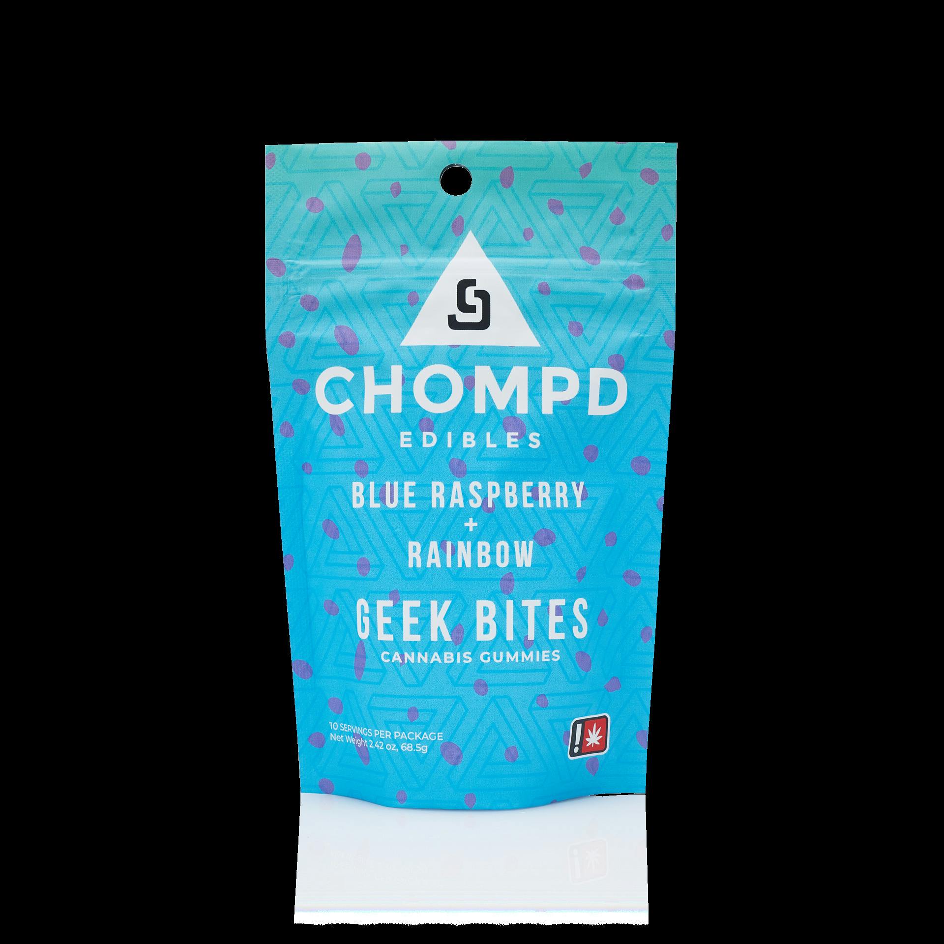 Blue Raspberry + Rainbow "Geek Bites" Gummies: Chomp D