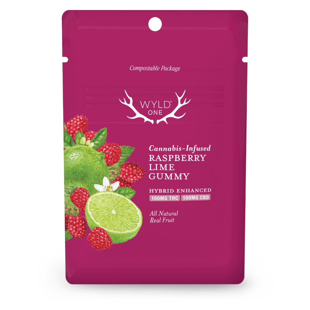 Wyld: Raspberry Lime Hybrid Enhanced Gummy [1:1 THC:CBD] - Gummies - 10pk - 10mg