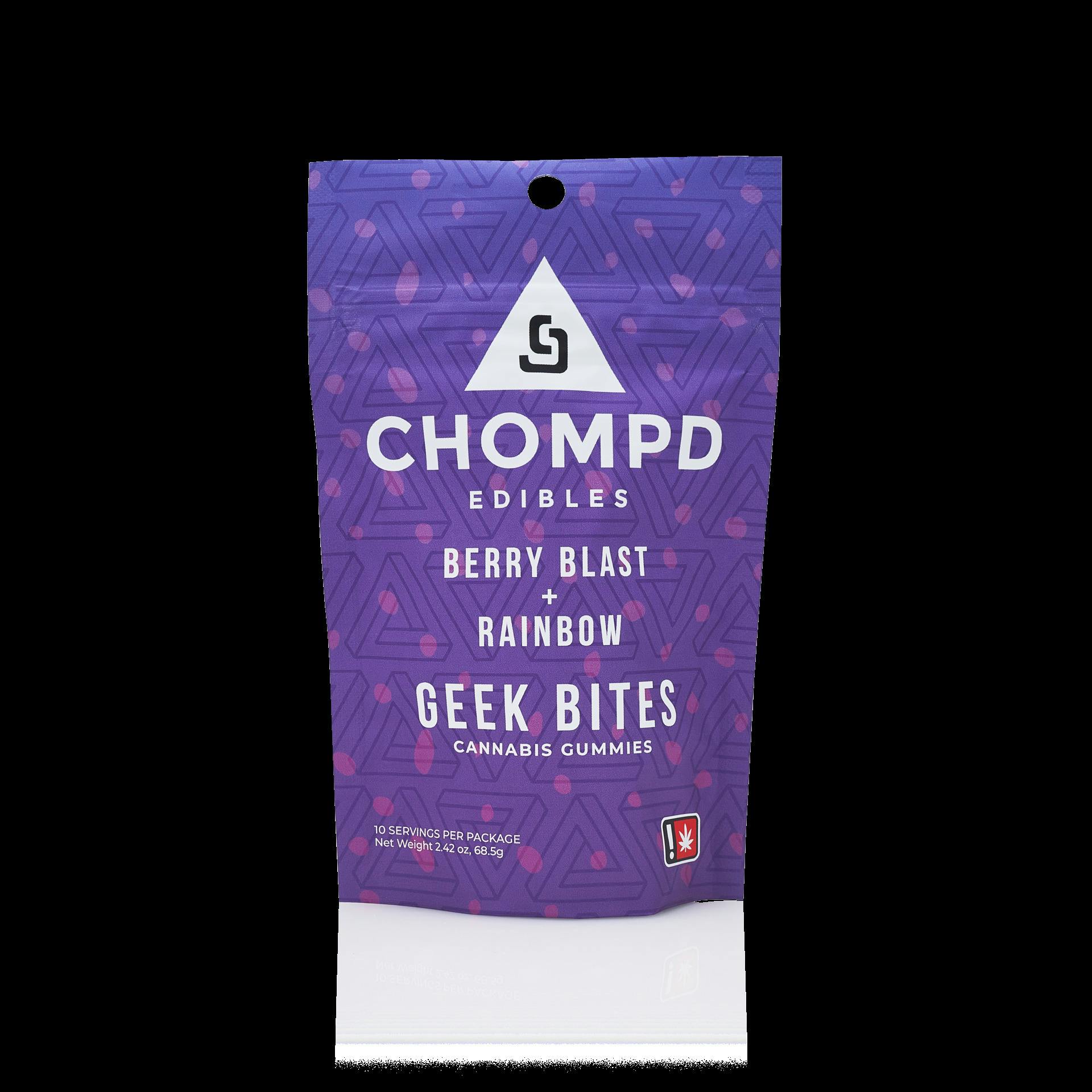 Berry Blast + Rainbow "Geek Bites" Gummies: Chomp D
