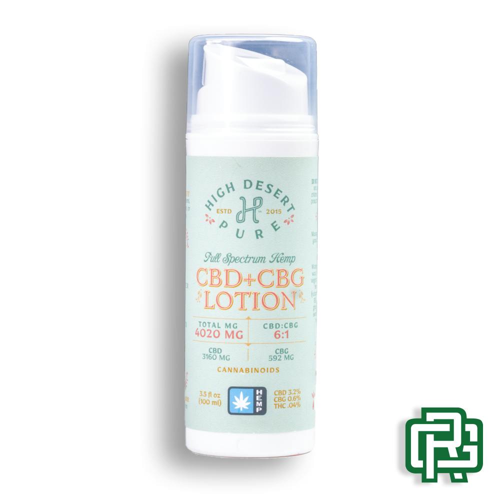 "CBD+CBG" Hemp Lotion | 3.5oz 3800mg 6:1 (CBD:CBG) | High Desert Pure